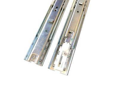 Rails 45cm/wit veerblok, set L+R