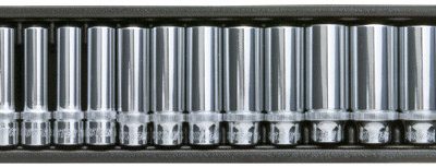 3/8" Doppenset lang 12-kant, 12dlg, S-module