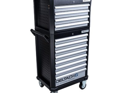 Gereedschapswagen D2-COMPACT + topkoffer, 5 laden gevuld in FOAM, 214dlg