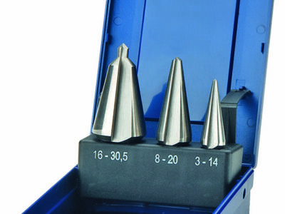 Conische plaatboren set RVS, 3-dlg
