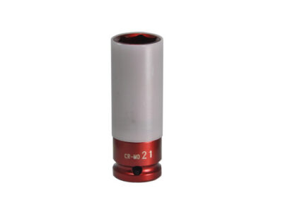 1/2" Krachtdop 21mm, lang dunwandig (rood)