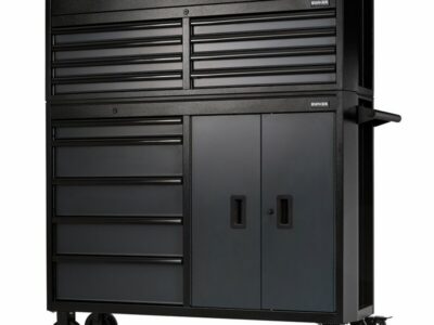 BUNKER Gereedschapswagen met topkoffer, 131cm, grijs