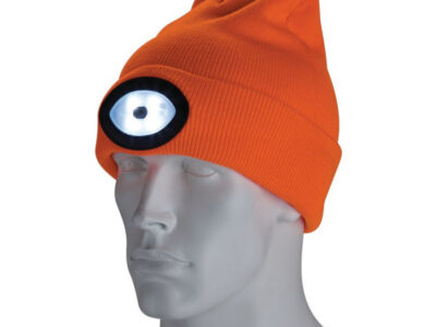 Muts met LED lamp, 1W, 100 Lumen, oranje