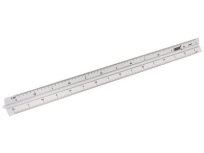 Driehoeksliniaal aluminium met schaalverdeling, 300mm