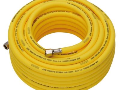 Luchtslang 8mm, high visibility (1/4" draaibare aansl.), 20m, geel