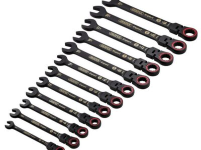 Steekringratelsleutelset, flex, zwart, 12dlg