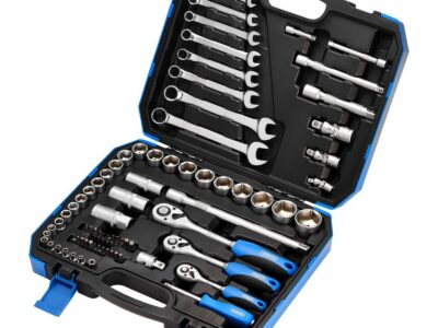Gereedschapskoffer 1/4"+3/8"+1/2", 75dlg
