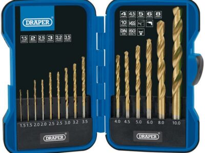 Spiraalborenset titanium HSS, 15dlg